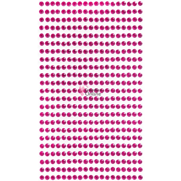 Strasuri din acril pentru make-up, par sau corp cu adeziv SGS016AA Pink Fuchsia de 3mm 1040 buc